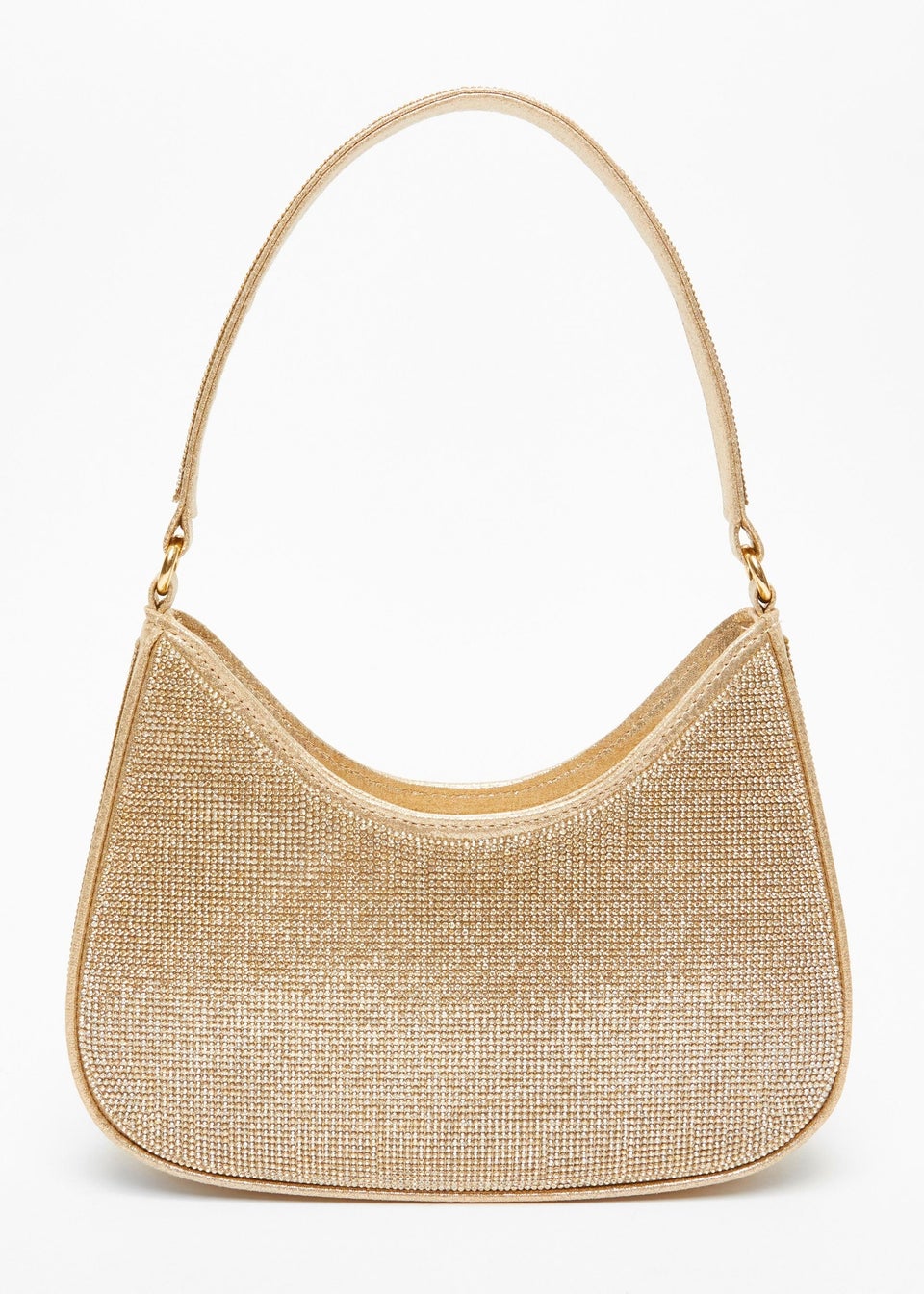 Quiz Gold Diamante Shoulder Bag