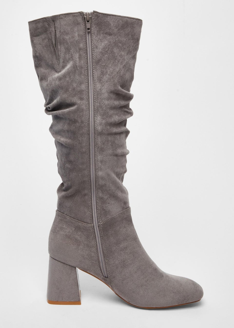 Heeled boots grey shop