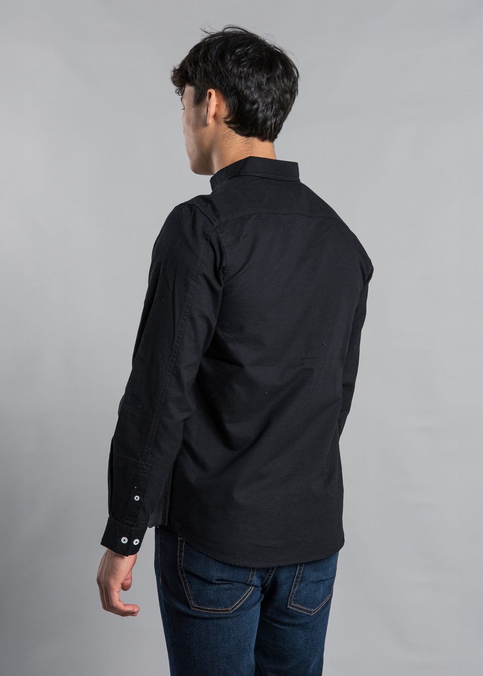 Tokyo Laundry Black Cotton Long Sleeve Button-up Oxford Shirt