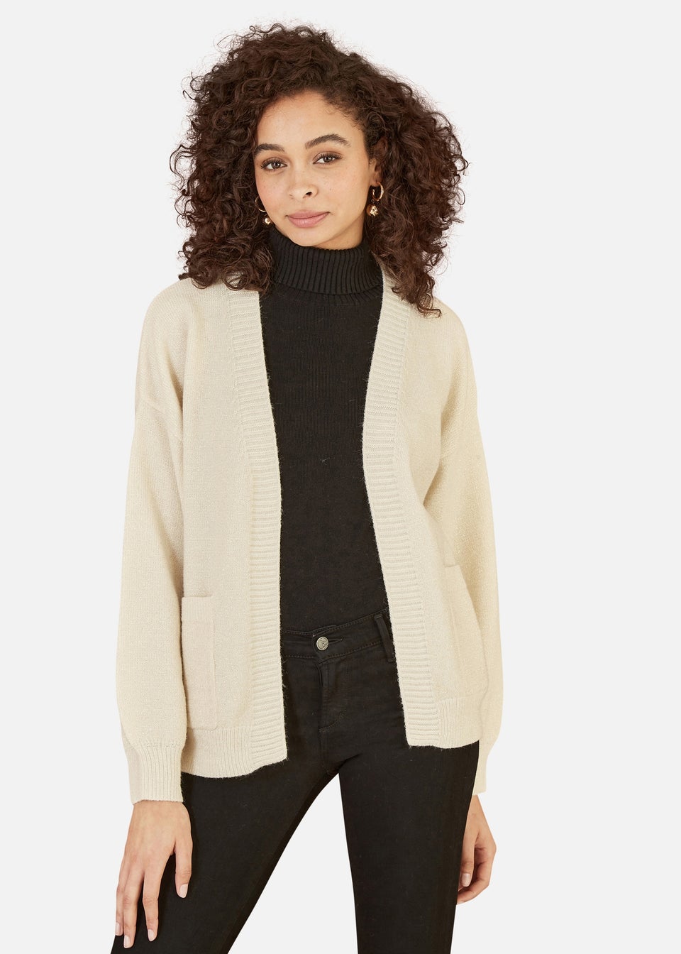 Cream slouchy cardigan clearance