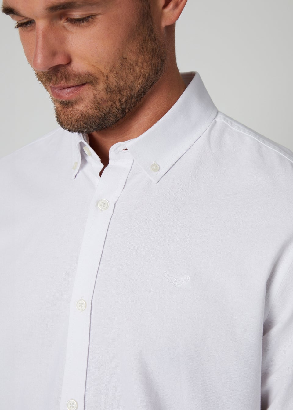 Threadbare White Oxford Cotton Long Sleeve Shirt