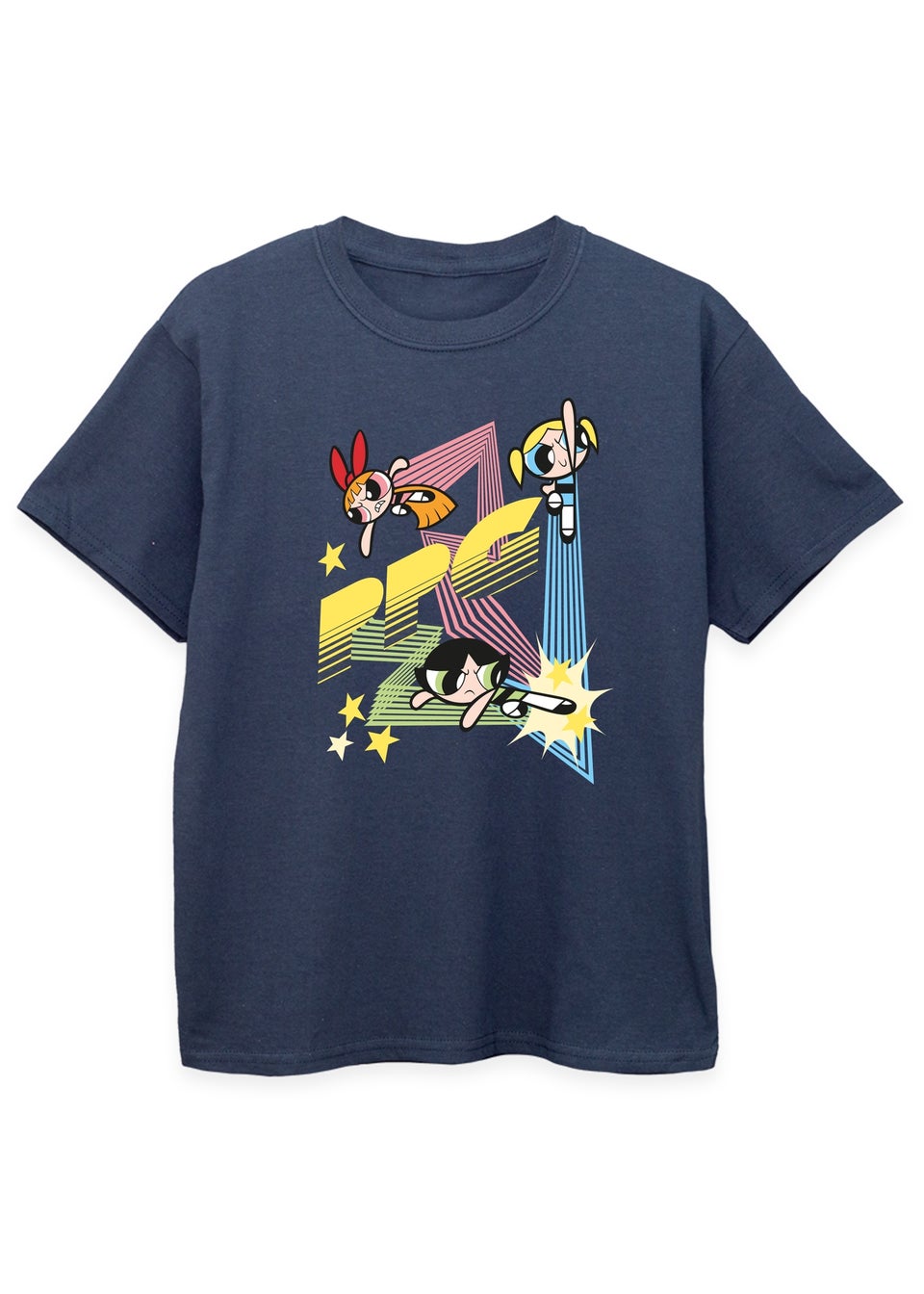 The Powerpuff Girls Navy Zig Zag T-Shirt (3-13 Years)