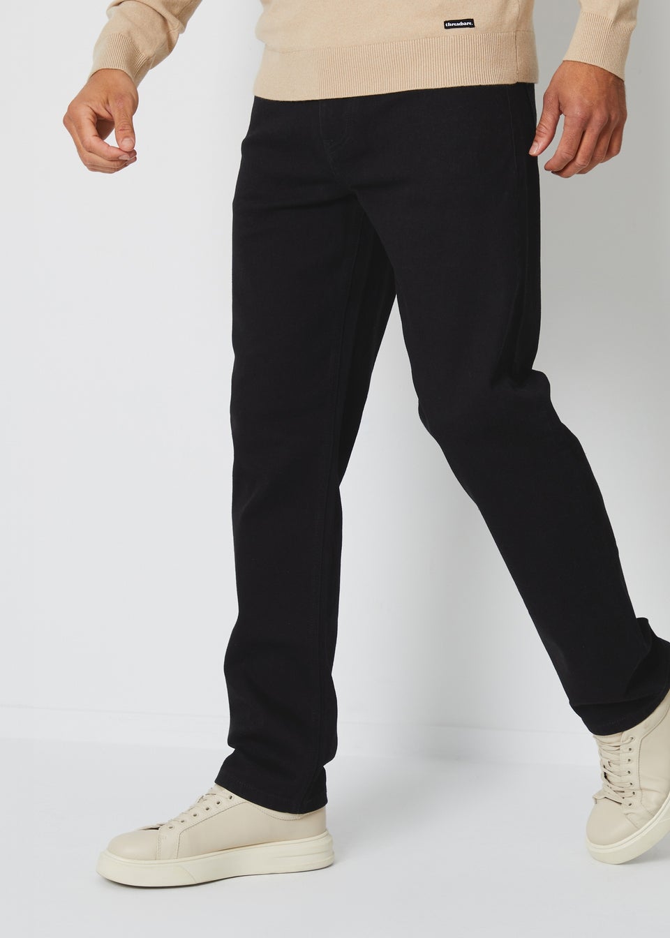 Threadbare Black Straight Fit Jeans With Stretch