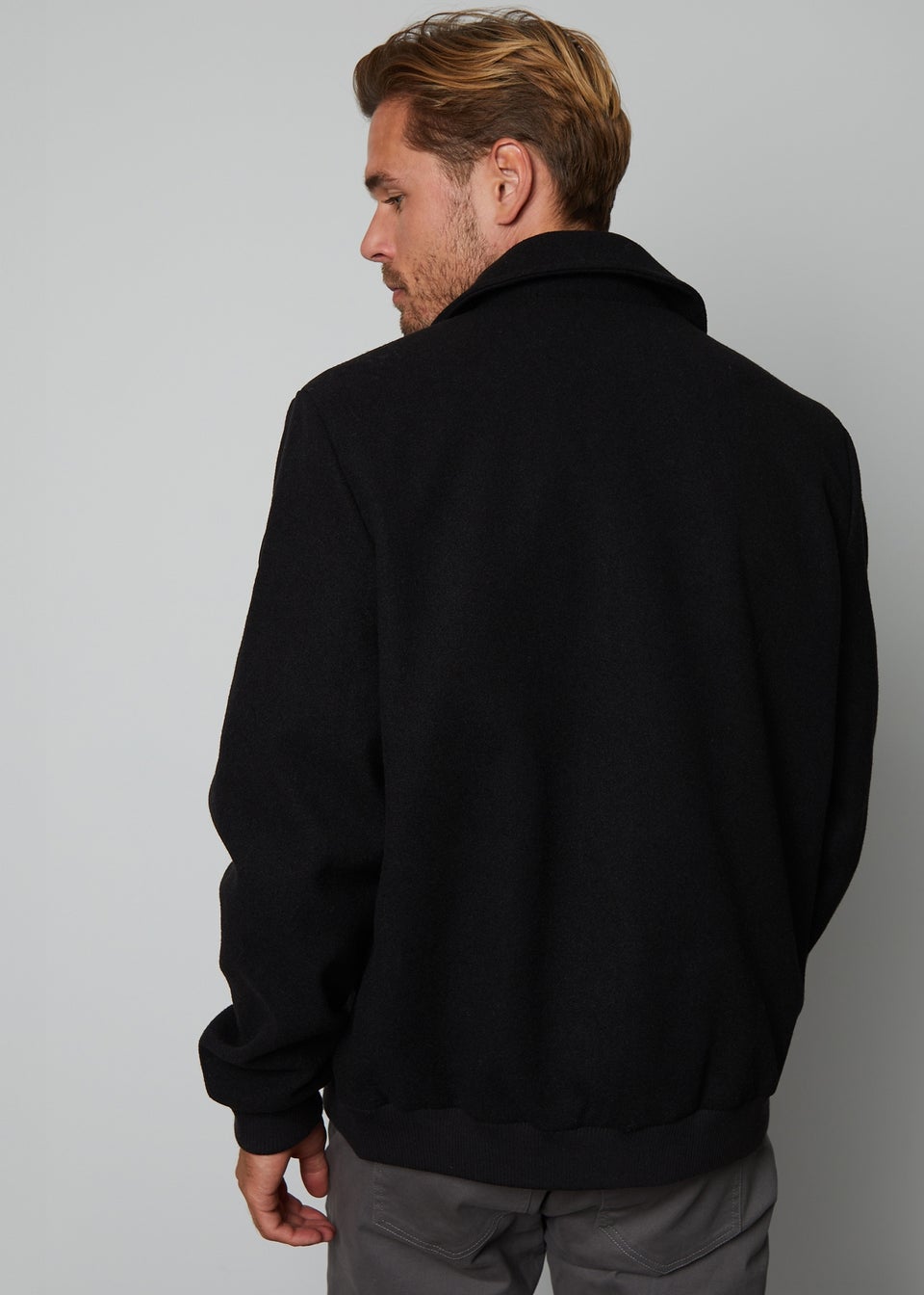 Threadbare Black Collared Bomber Style Shacket