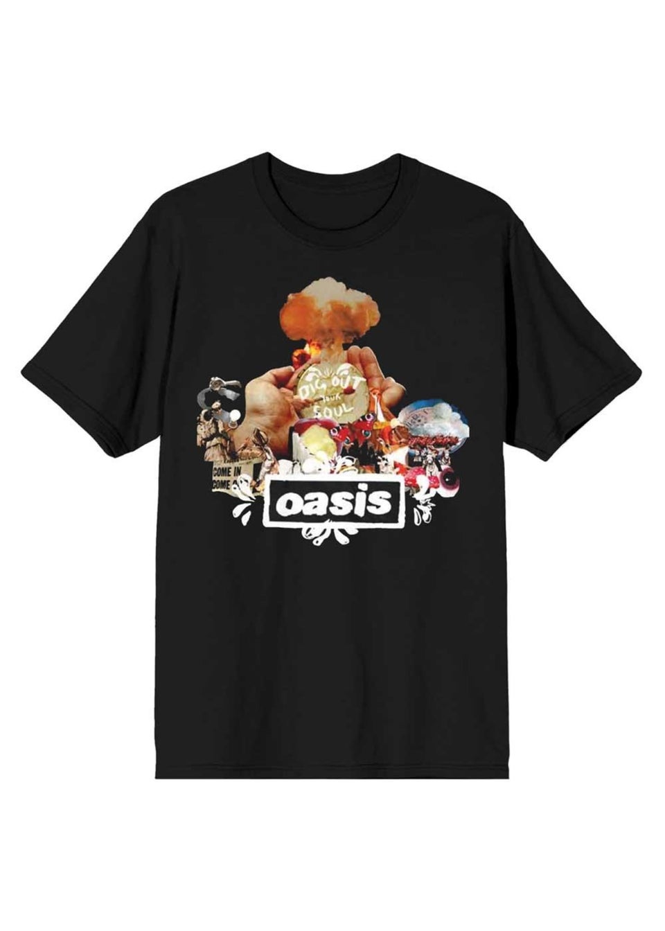 Oasis Black Atomic Collage T-Shirt