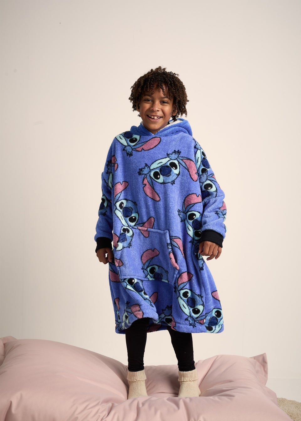 Disney Stitch Unisex Blue Hooded Blanket