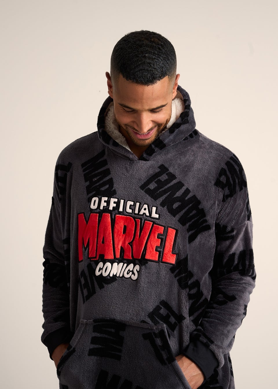 Marvel Boys Grey Hooded Blanket