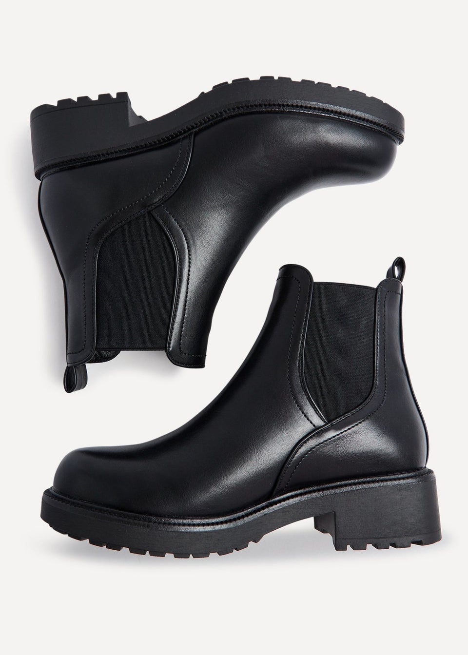 Linzi Aspen Black Faux Leather Classic Chelsea Boot Matalan