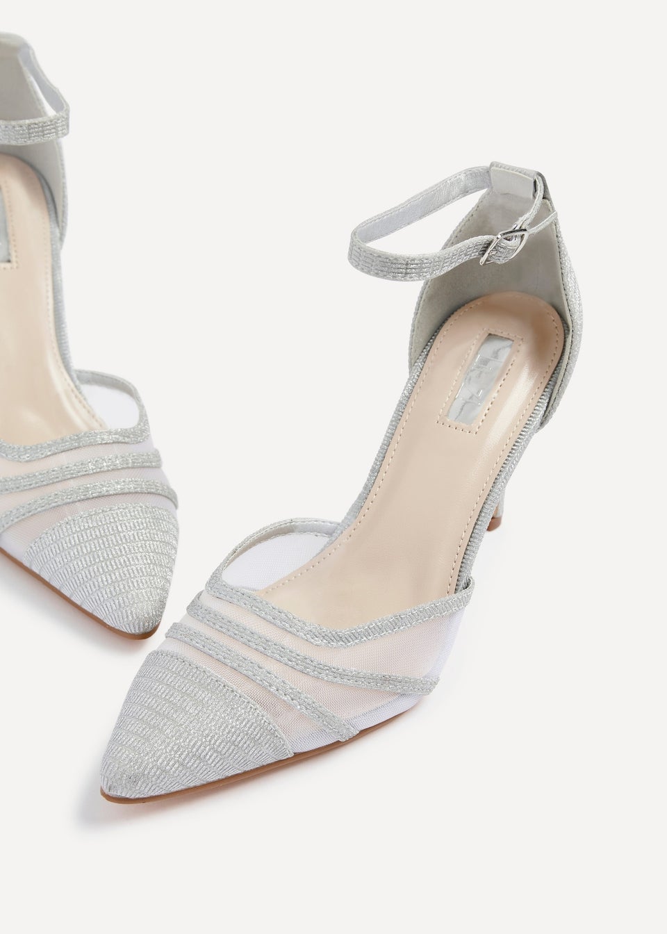 Linzi Serri Silver Glitter Mesh Court Heel