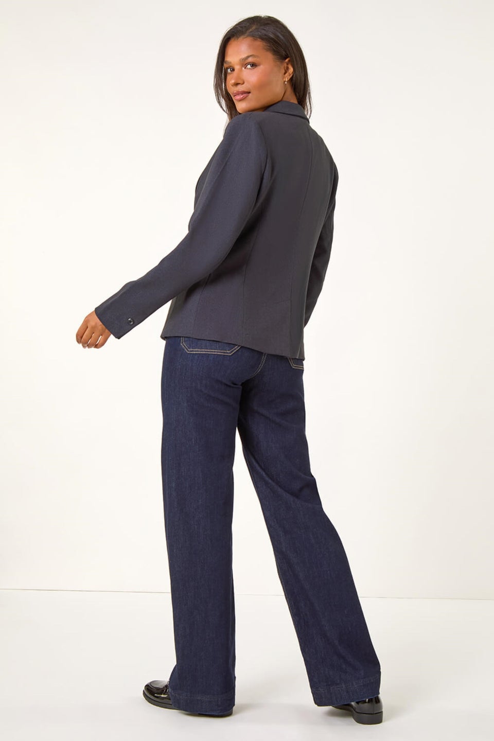 Roman Midnight Blue Tailored Single Breasted Blazer