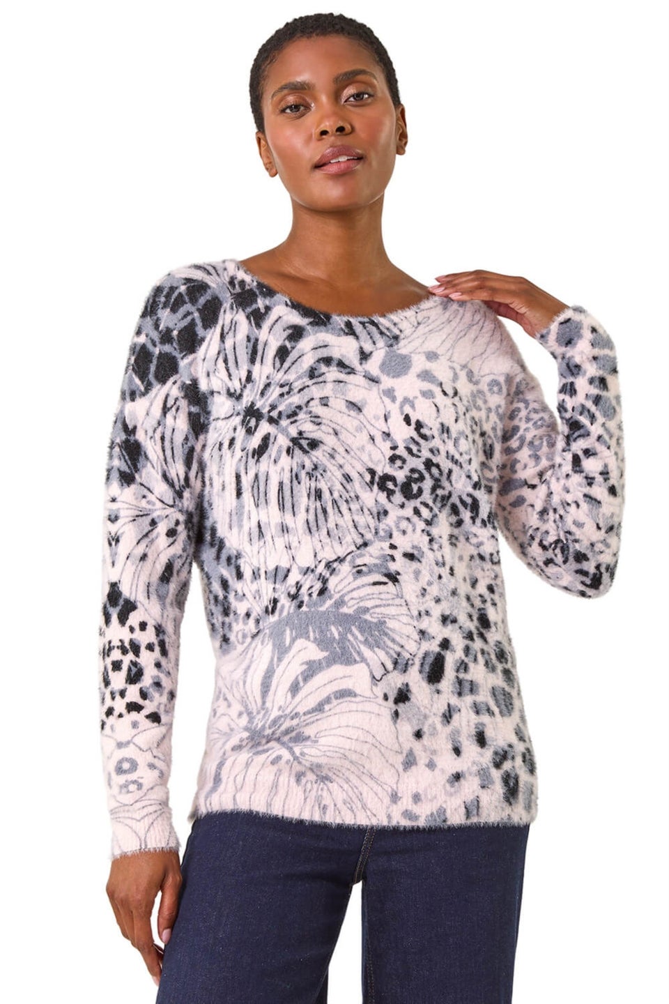 Baby pink fluffy jumper sale