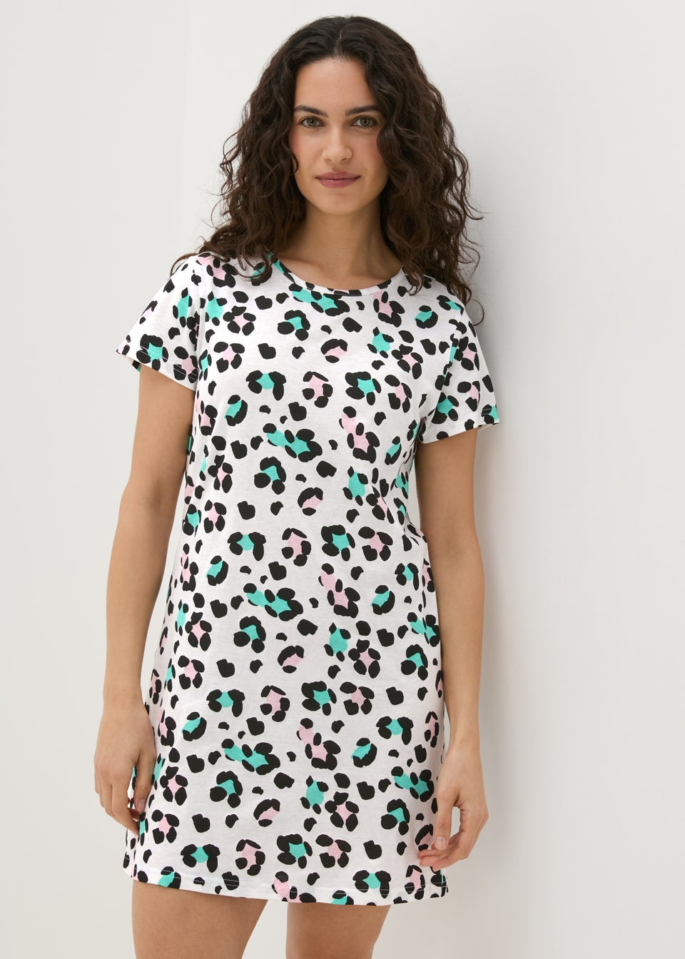 Cream Leopard Print Nightie Matalan