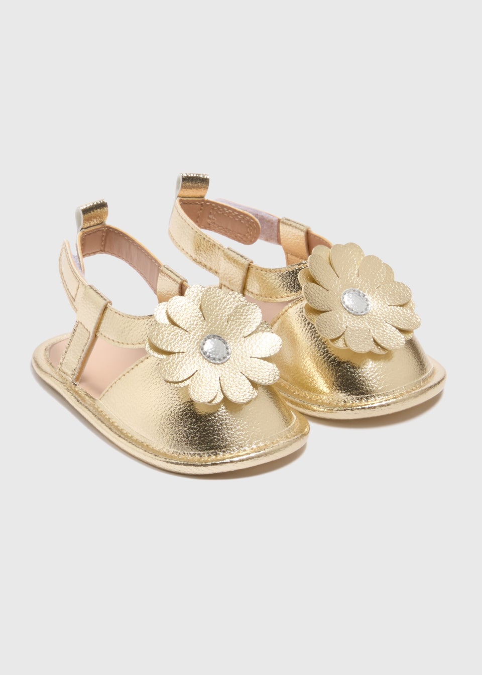 Girls Gold Flower Sandals (Newborn-18mths)