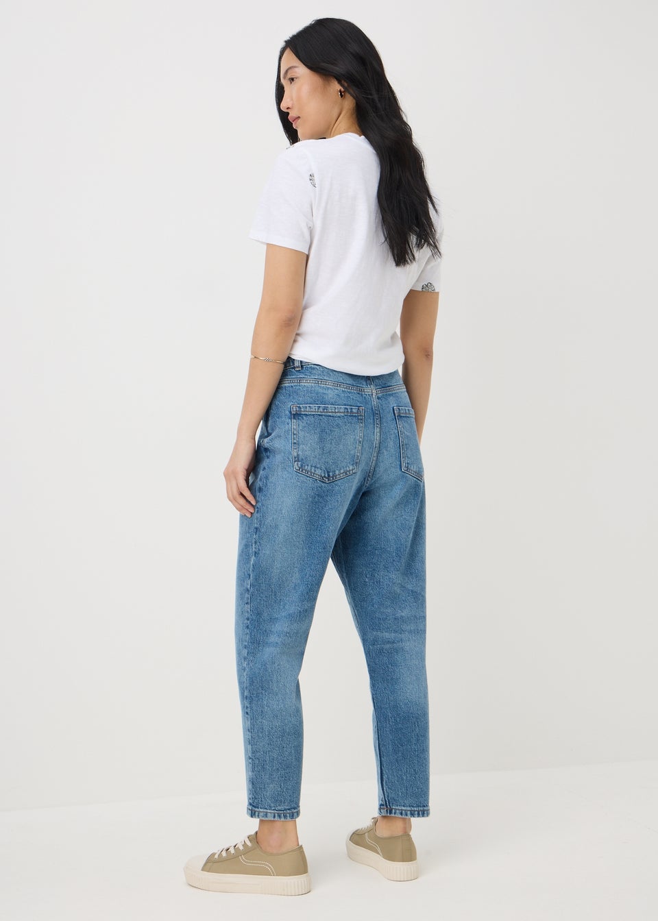 Blue Mid Wash Mom Style Jeans
