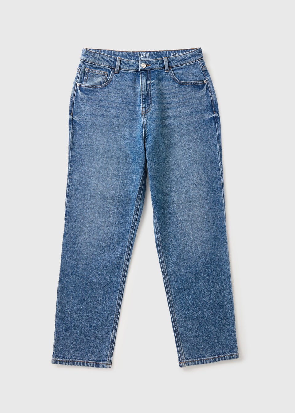 Blue Mid Wash Mom Style Jeans