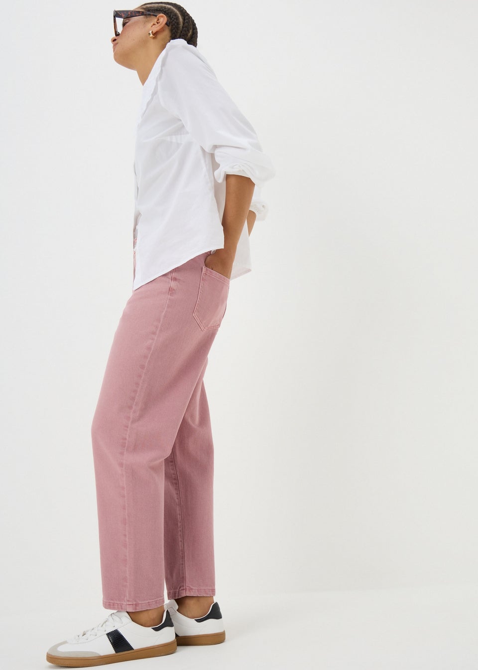 Pink Mom Style Jeans
