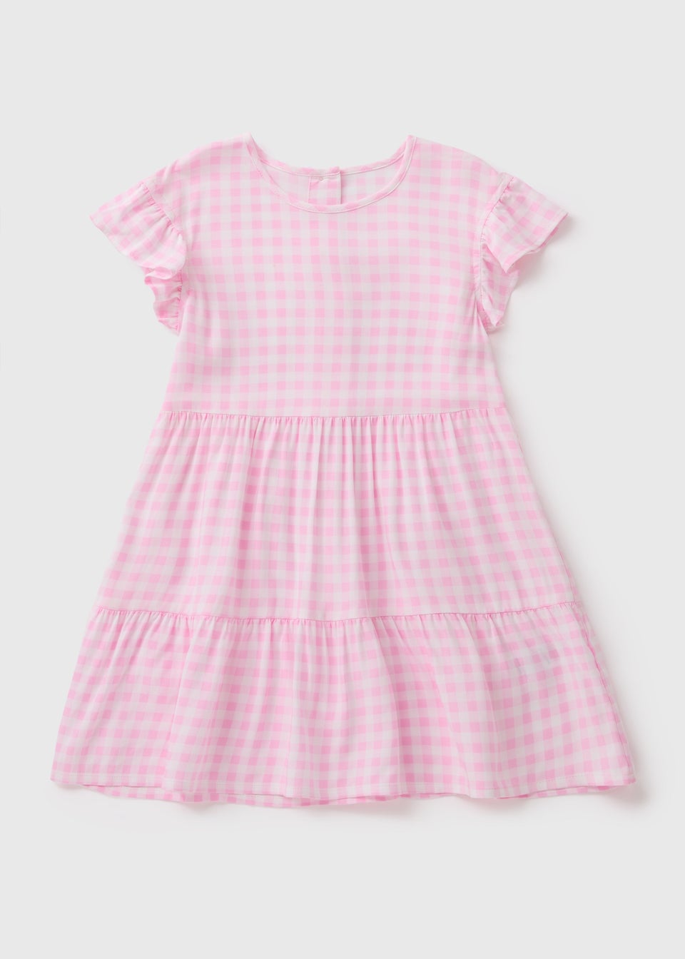 Girls Pink Gingham Dress (1-7yrs)