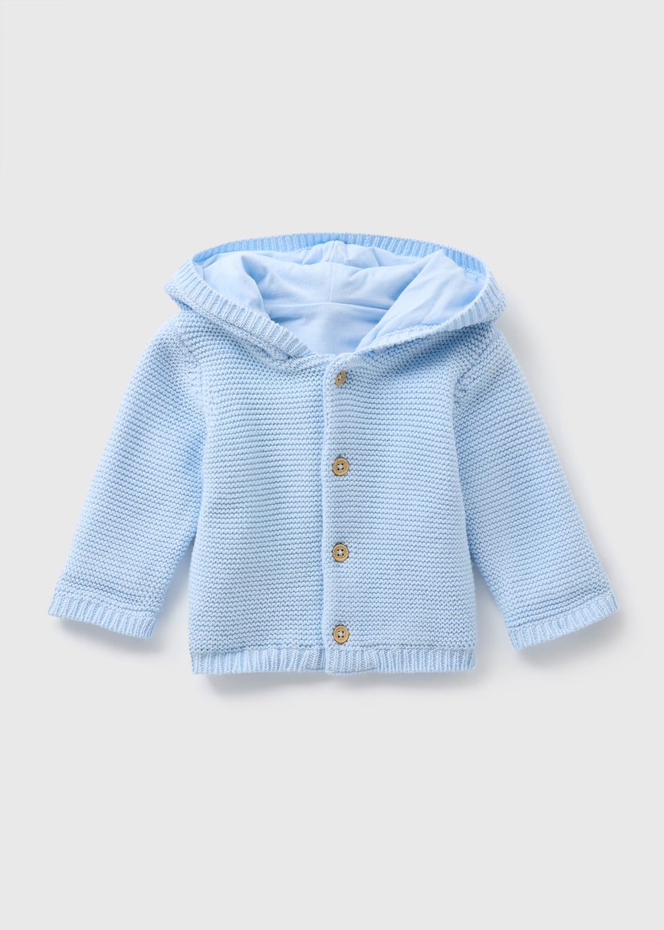 Baby Blue Jersey Lined Knitted Cardigan