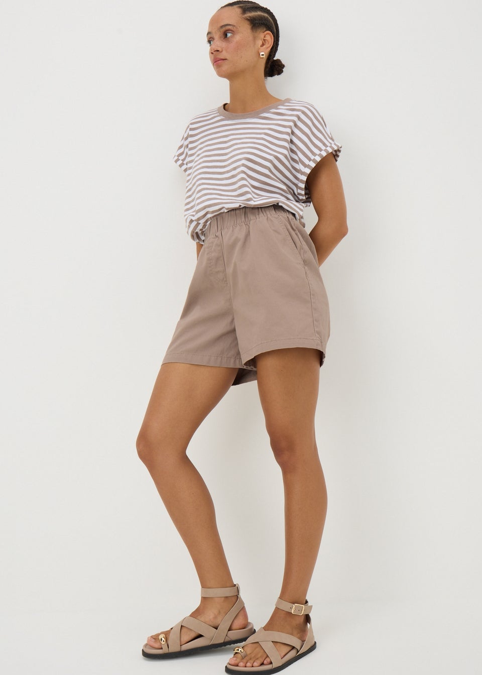 Stone Cotton Shorts