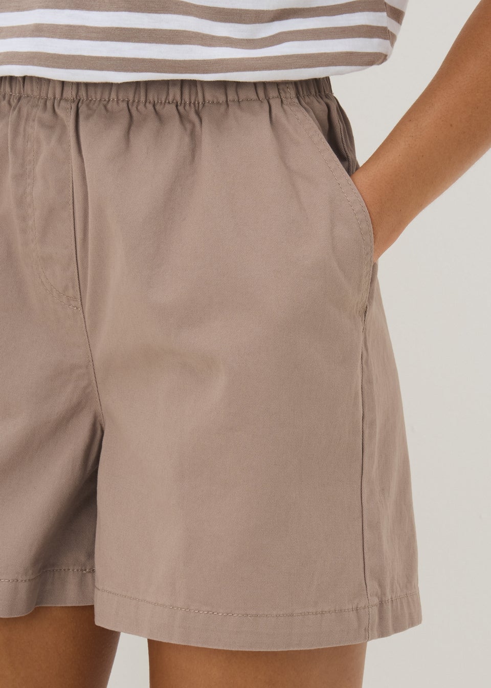 Stone Cotton Shorts
