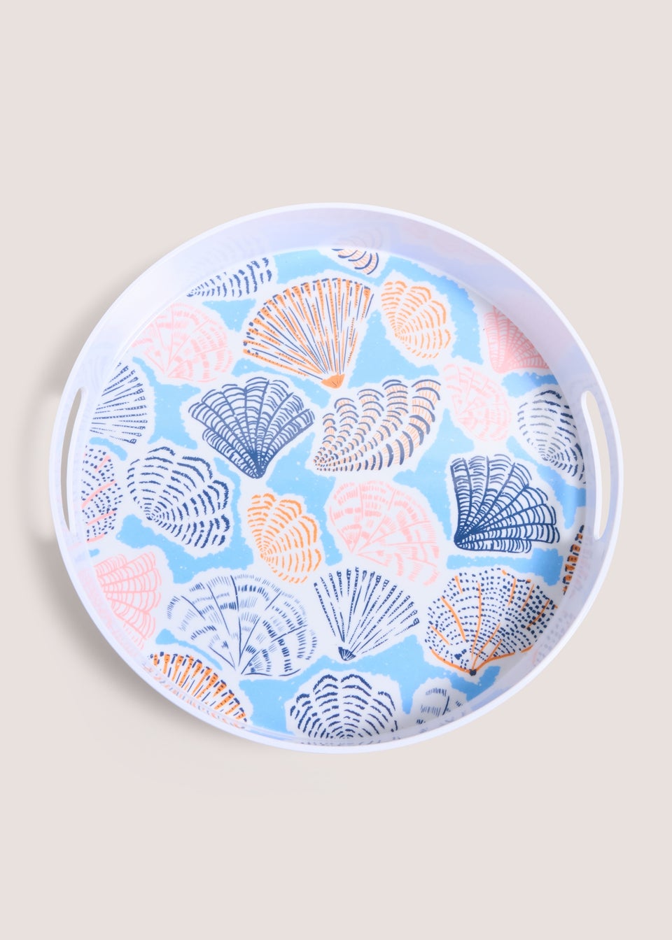 Blue Shell Melamine Tray
