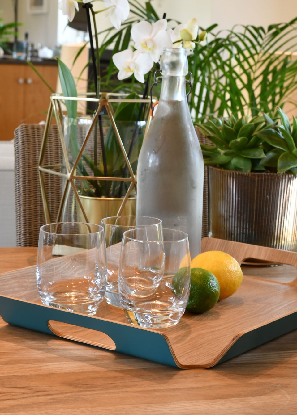 Summerhouse by Navigate Green Medium Willow Serving Tray Sage
