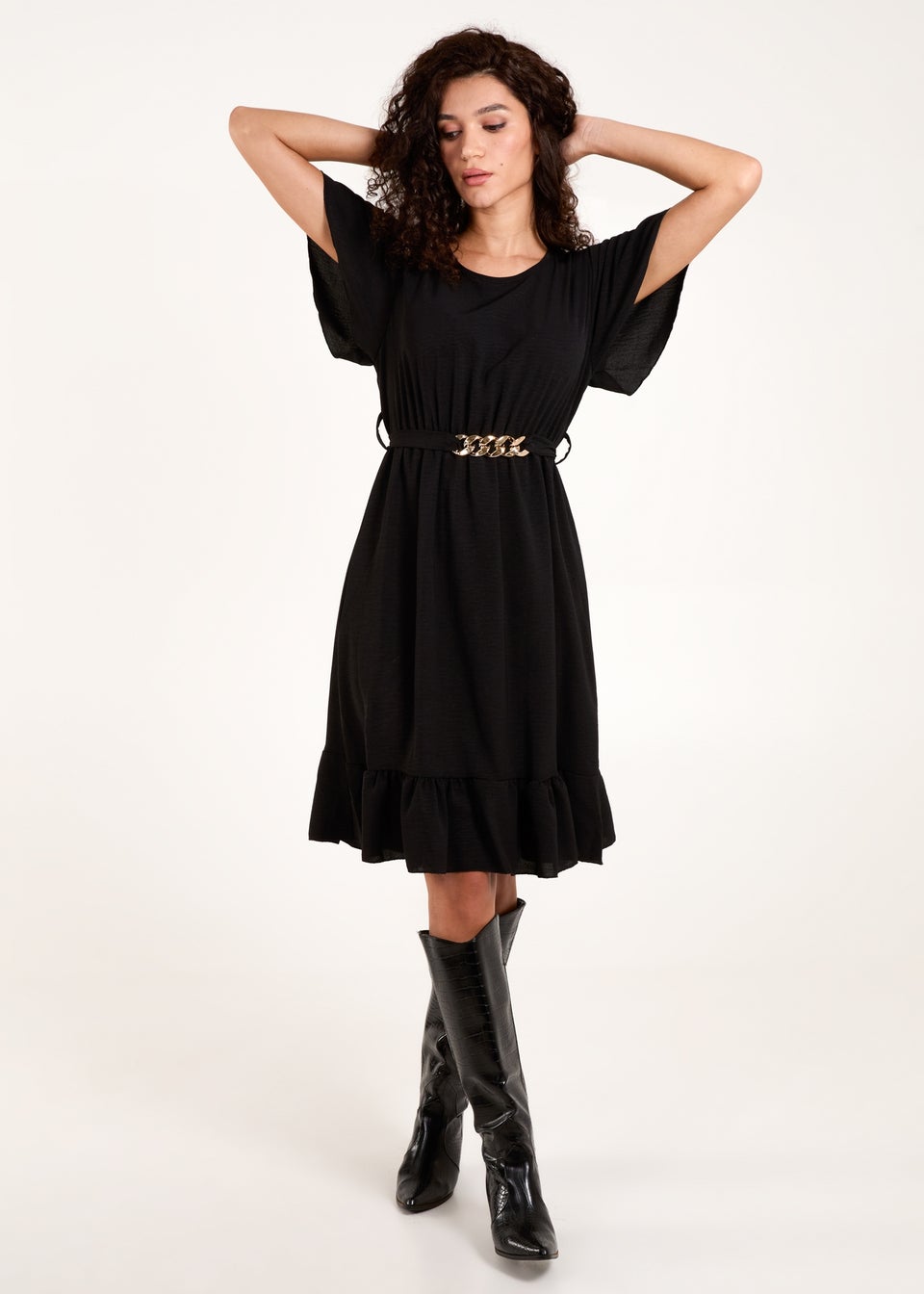 Blue Vanilla Black Chain Belt Dress Matalan