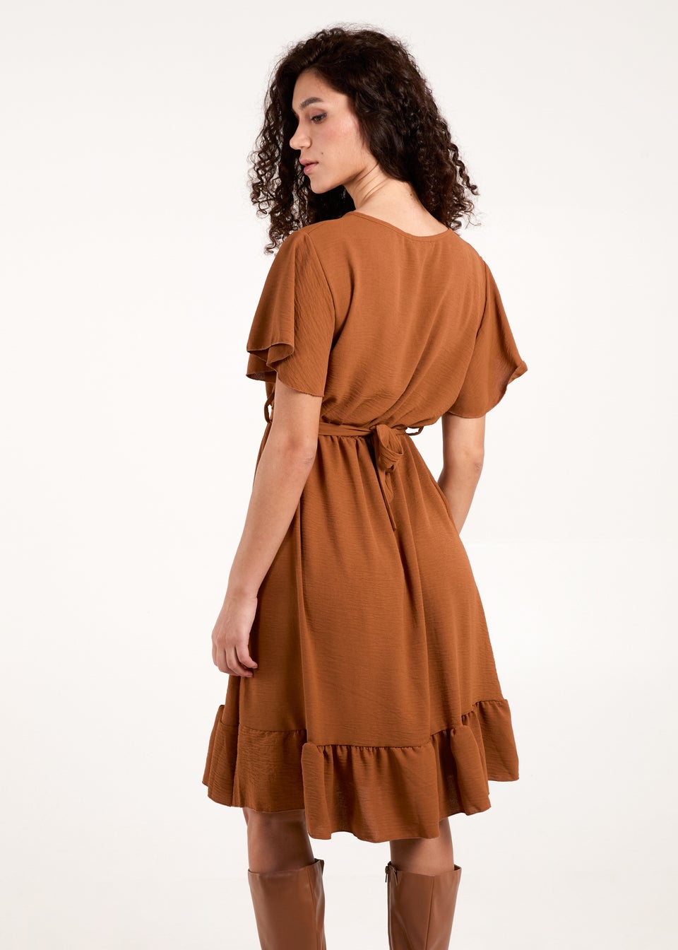 Blue Vanilla Brown Chain Belt Dress