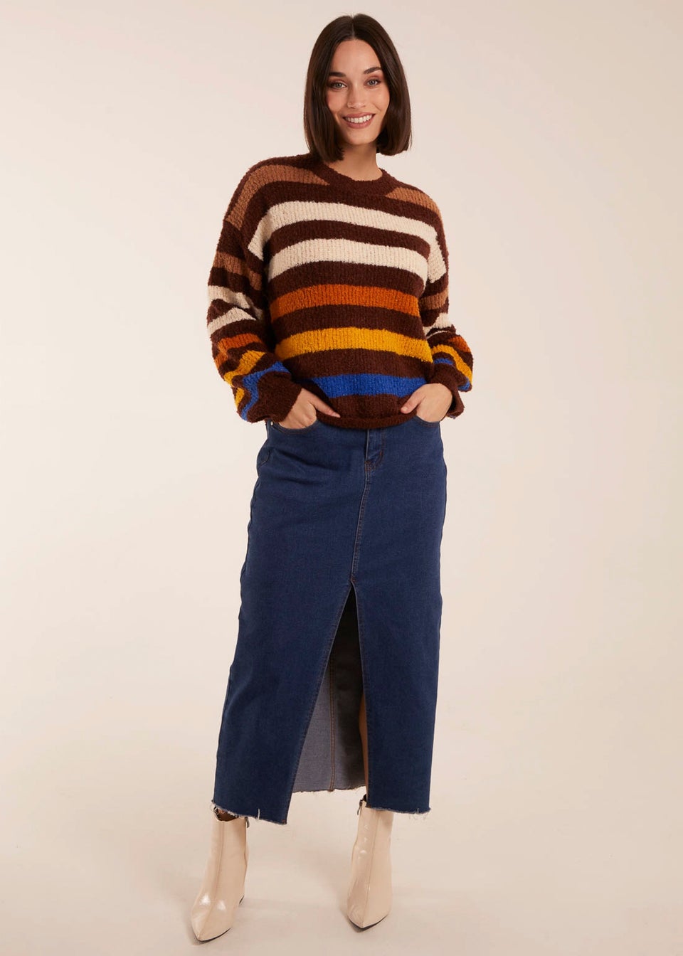 Blue Vanilla Chocolate Soft Touch Stripe Jumper