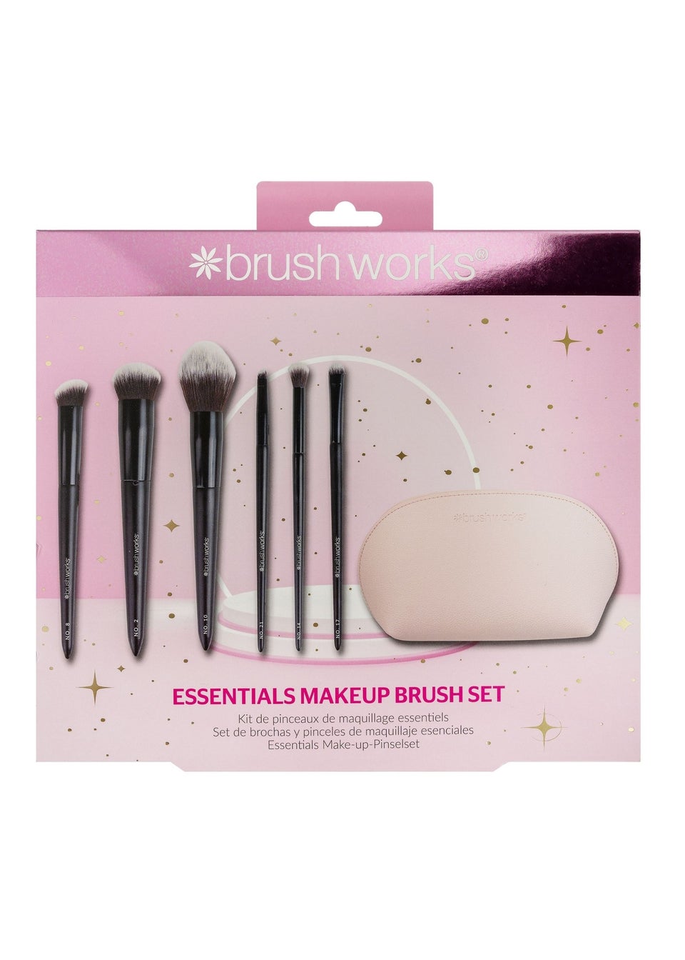 Brushworks Pale Pink Essentials Makeup Brush Set