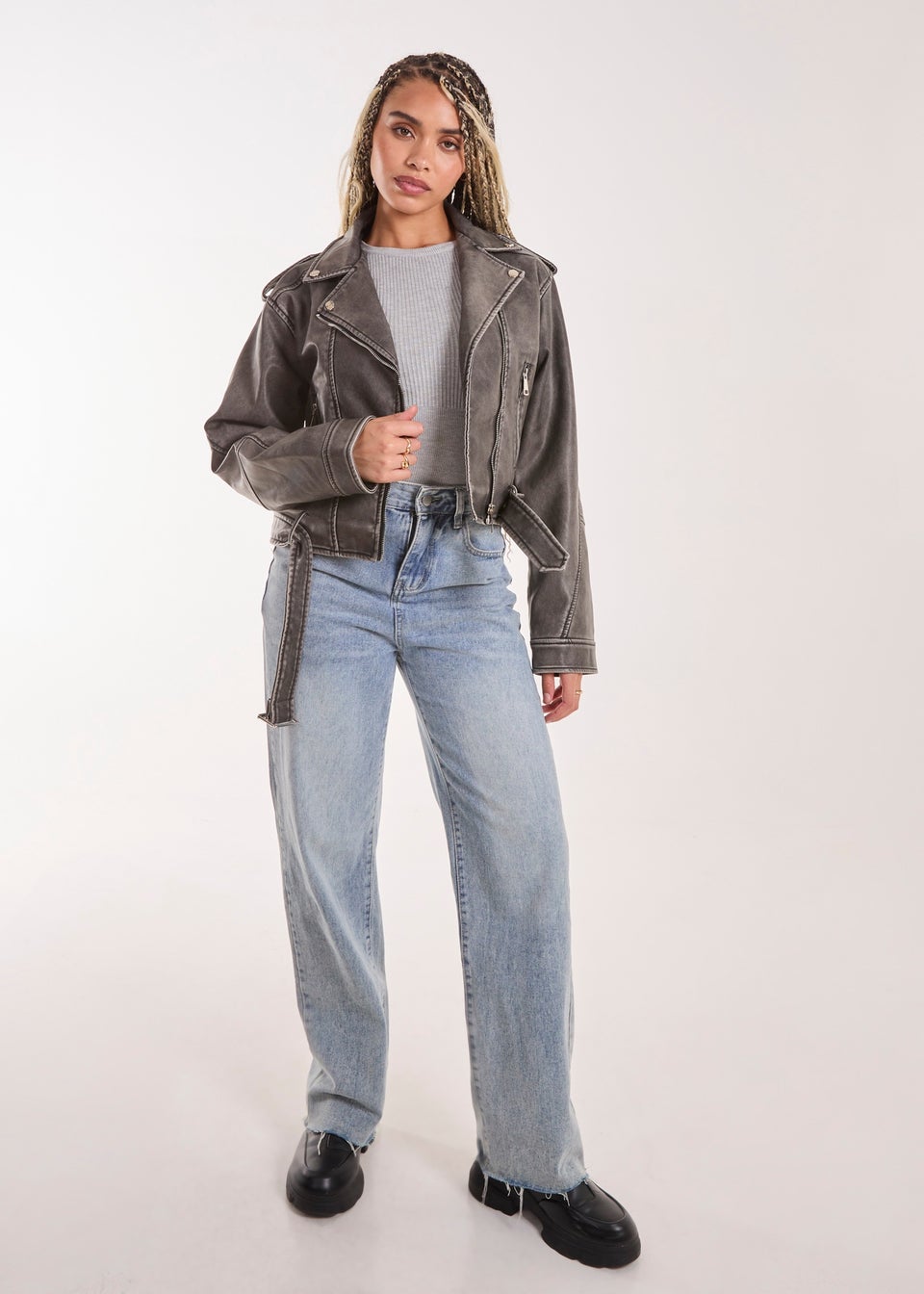 Charcoal grey leather jacket new arrivals