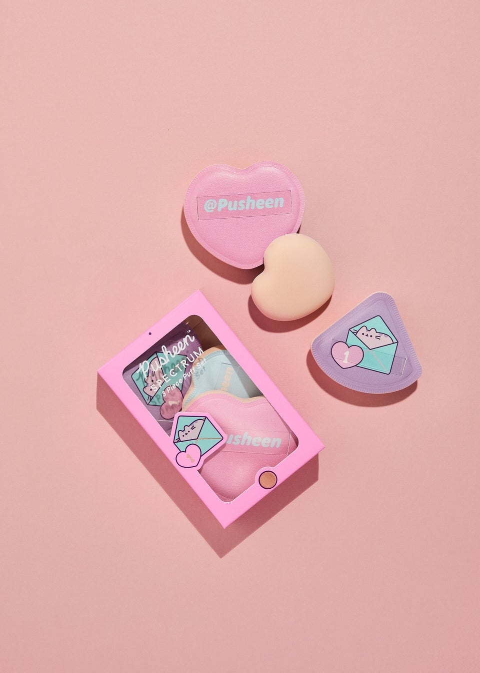 Spectrum Pastel Pink Pusheen Gamer Girl Makeup Puff Set