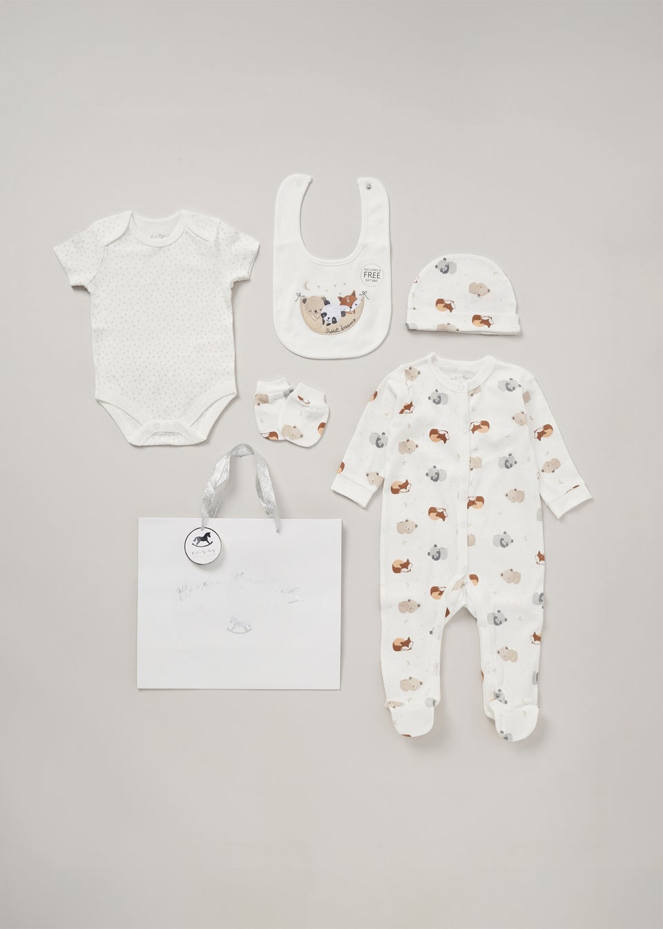 Rock a Bye Baby Cream Cotton 5-Piece Gift Set