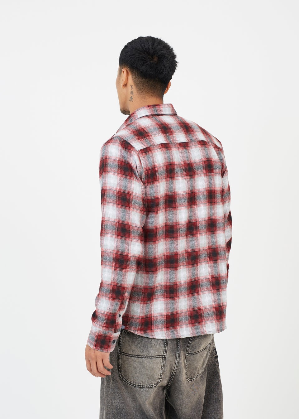 Brave Soul Red Cotton Yarn Dyed Long Sleeve Check Shirt