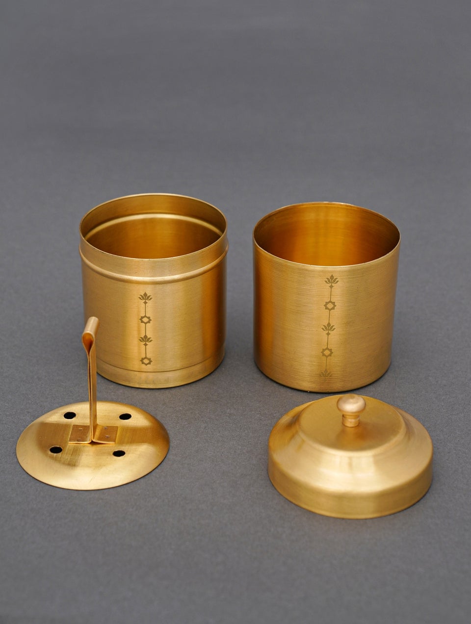 home Decor Antique Golden Brass Hand Crafted Coffee Set