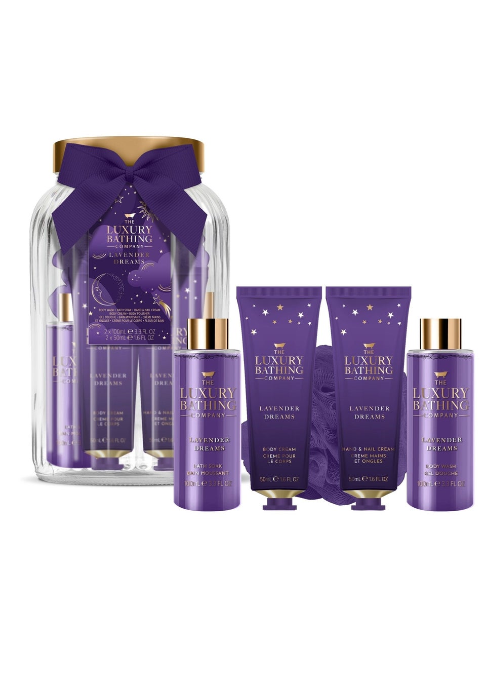 The Luxury Bathing Company Purple Silent Night Glass Jar