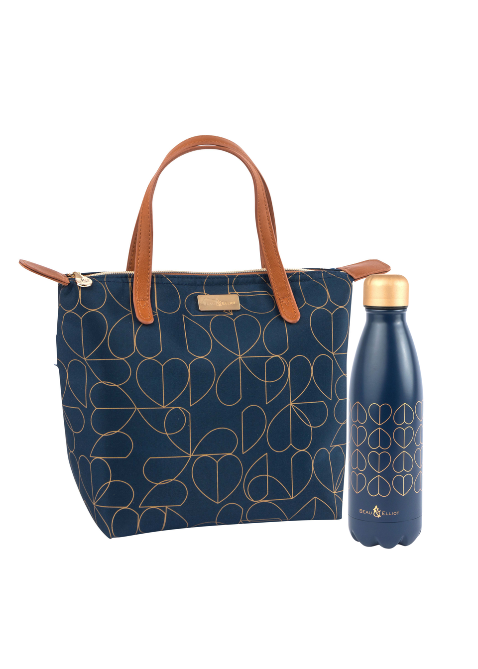 Beau Elliot Navy Brokenhearted Luxury Lunch Bag Bottle Matalan
