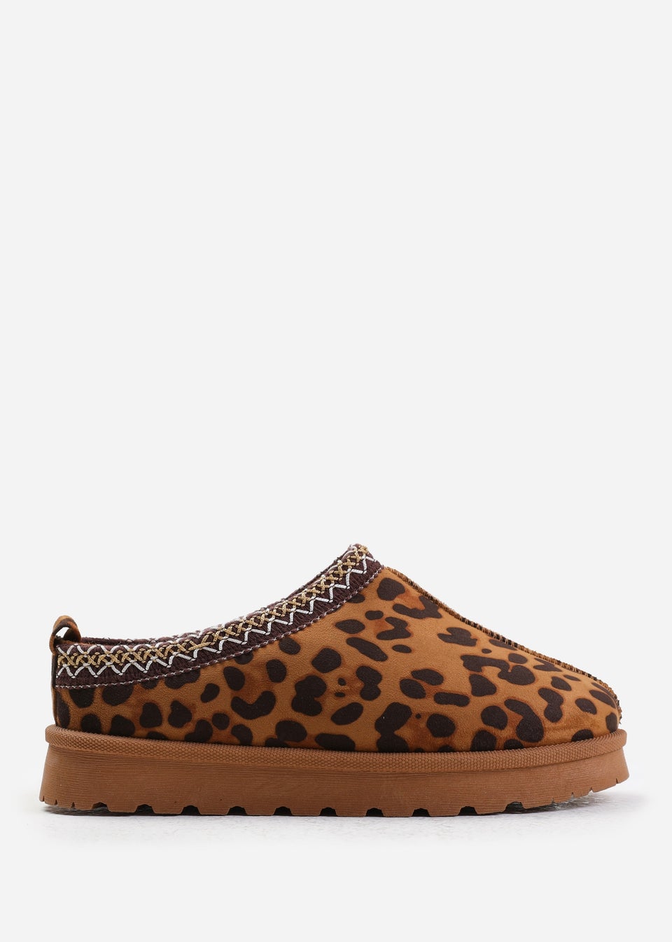 Where's That From Pine Leopard Faux-Suede Fur Lining Slipper Boots