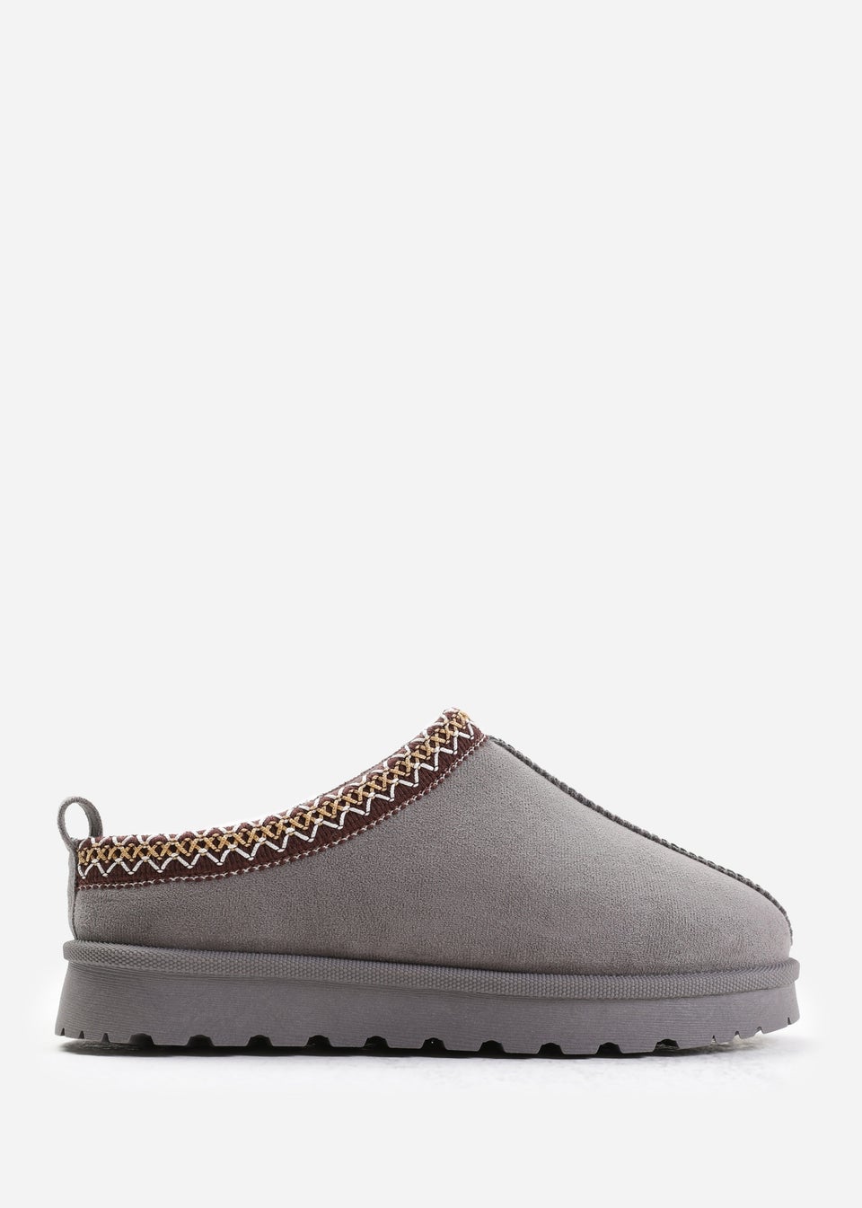 Where's That From Pine Grey Faux-Suede Fur Lining Slipper Boots