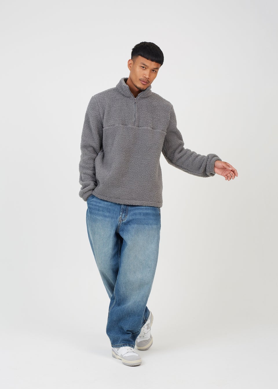 Quarter zip teddy fleece hot sale