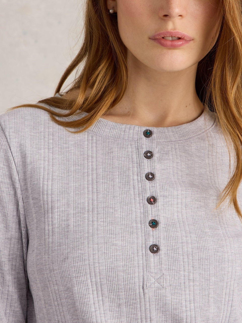 Geripptes Langarmshirt Hailey
