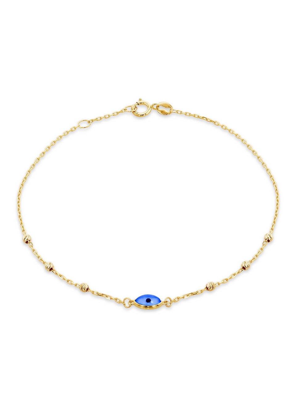 Golden Moments 9ct Yellow Gold Evil Eye Ball Bracelet
