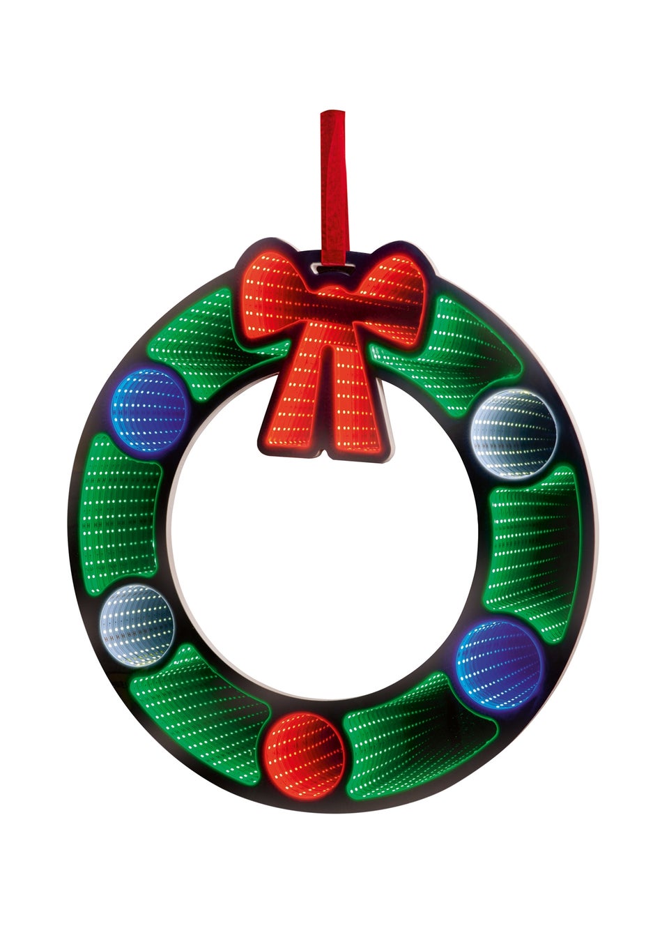 Premier Decorations Lit Infinity Mirror Hanging Wreath 60cm