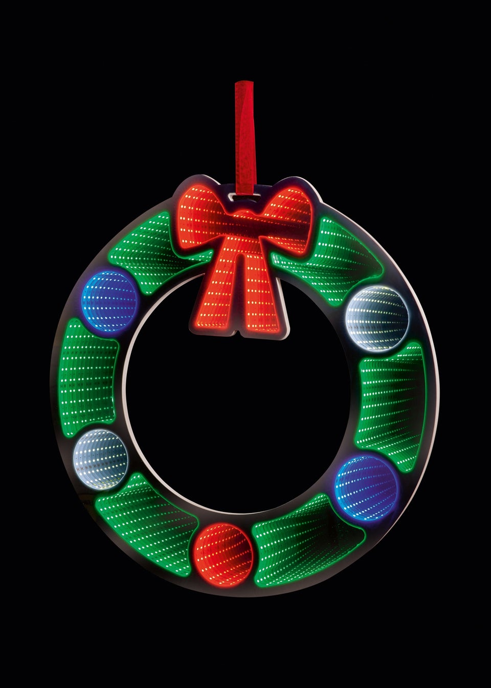 Premier Decorations Lit Infinity Mirror Hanging Wreath 60cm