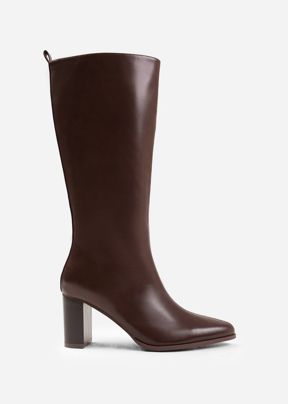 Where's That From Elder Brown Block Heel Knee High Boots