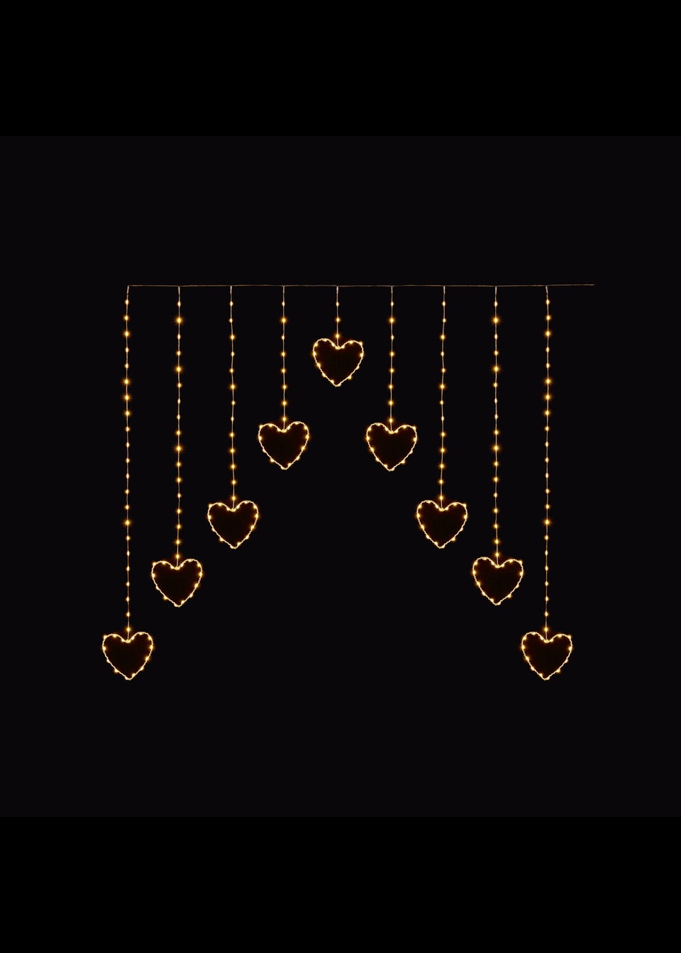 Premier Decorations 258 Warm White LED Flexibrights Heart Curtain Light
