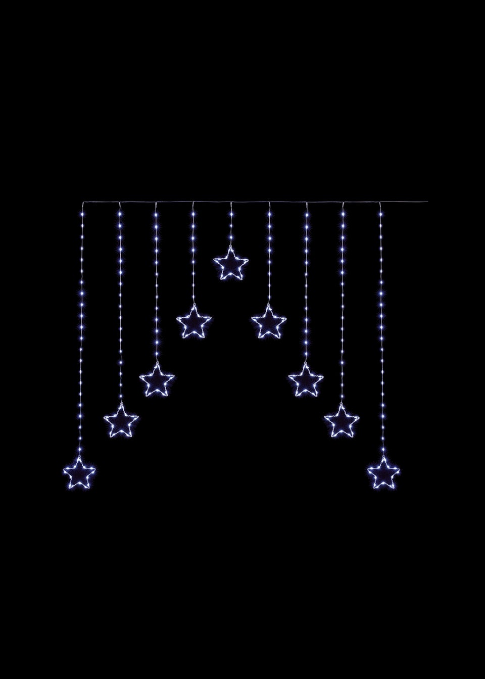 Premier Decorations 258 White LED Flexibrights Star Curtain Light