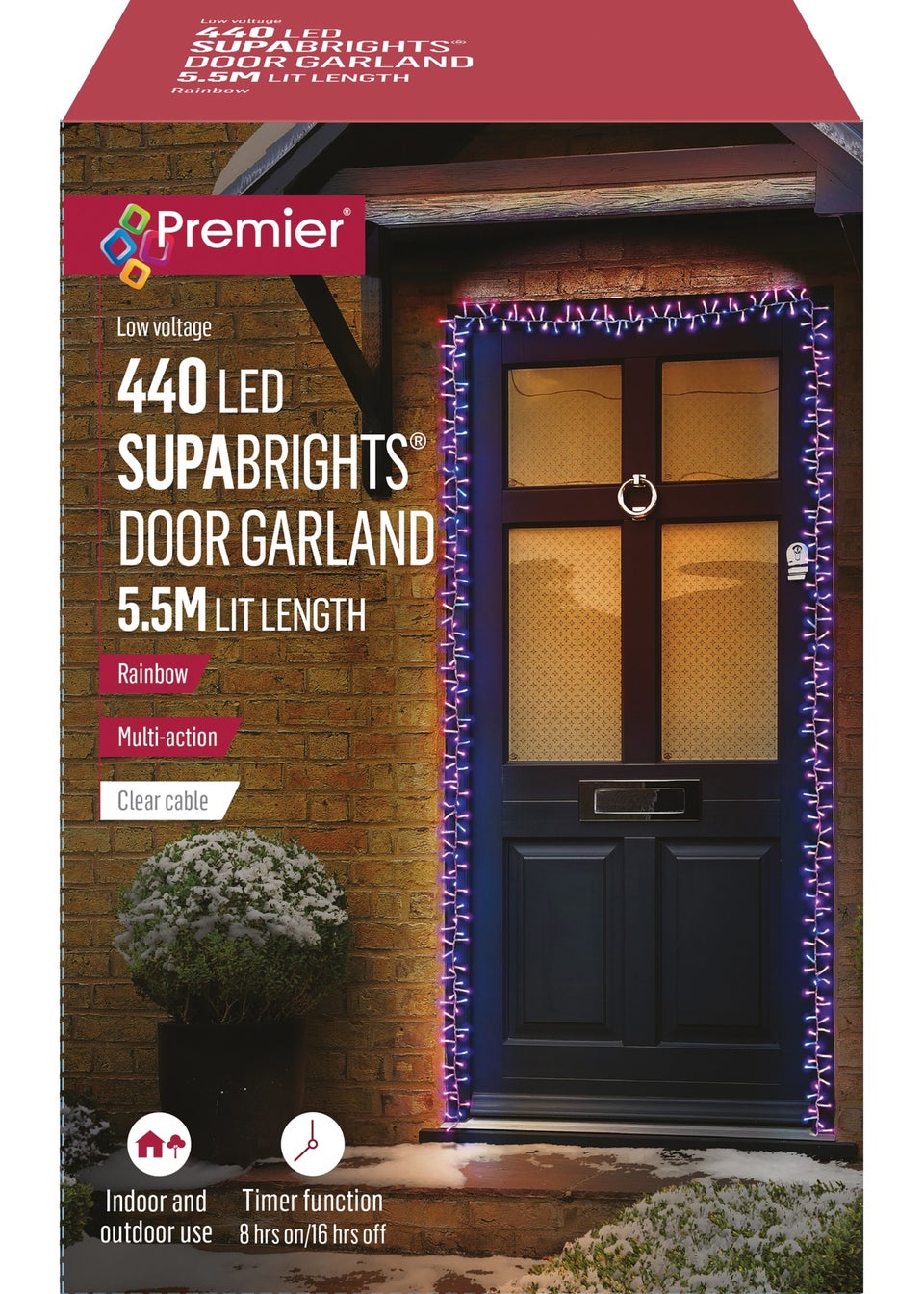 Premier Decorations 440 Rainbow LED Supabrights Door Garland