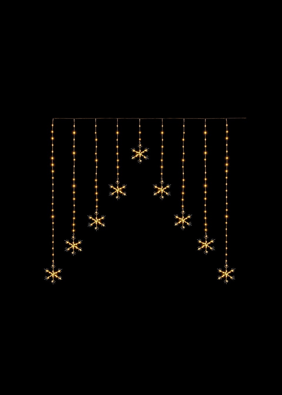 Premier Decorations 267 Warm White LED Flexibrights Snowflake Curtain Light