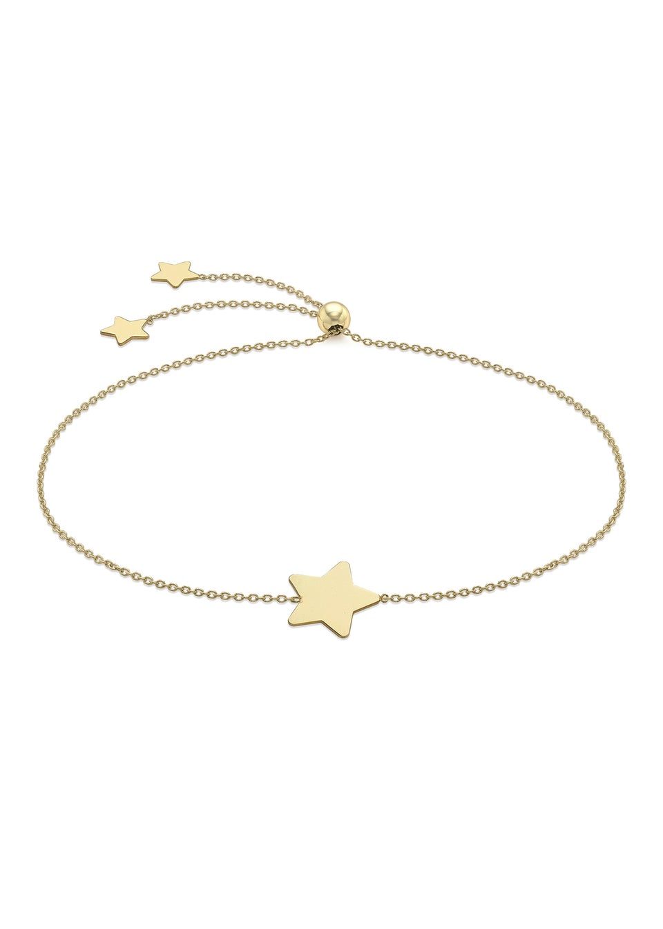 Golden Moments 9ct Yellow Gold Star Slider Bracelet